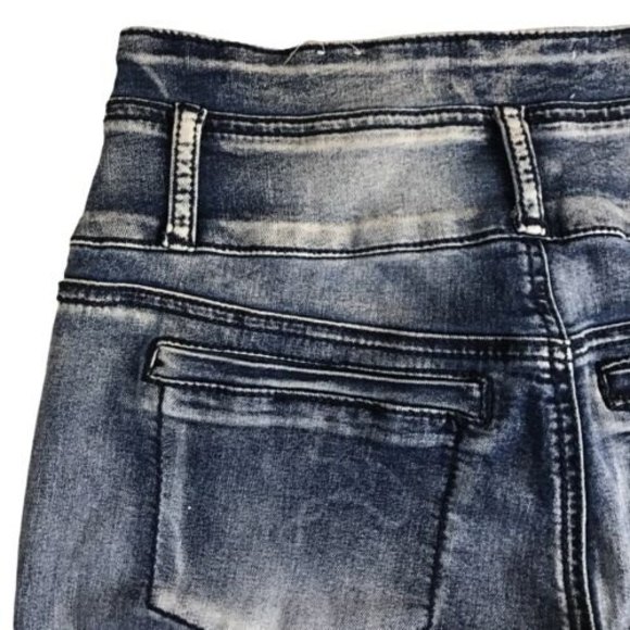 Almost Famous Button Fly Zip High Rise Skinny Jeans Size 11 Stretch Y2K 28x30 - Picture 8 of 11